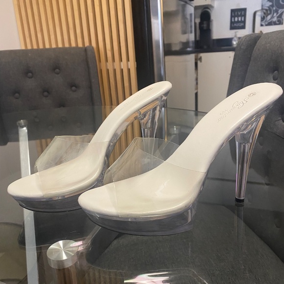 5inch Transparent Platform Heels, sz 10 - Picture 5 of 7